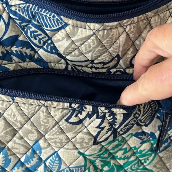Vera Bradley Santiago Blue / Green Crossbar Shoulder Bag Adjustable Strap NWOT - Picture 9 of 12